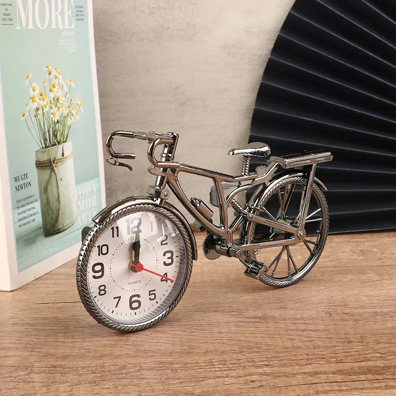 Trevonine Handcrafted Vintage Bicycle Desk Clock with Quartz Movement