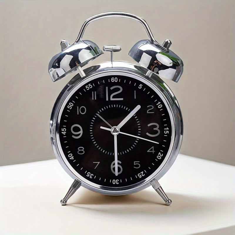 Trevonine Traditional Metal Bell-Top Alarm Clock for Reliable Wake-Ups