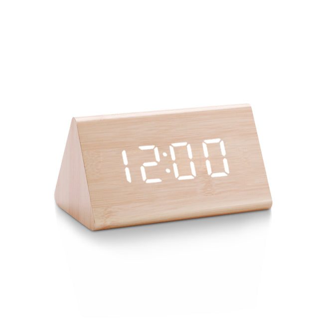 Trevonine Wooden LED Alarm Clock with Digital Display