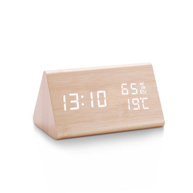 Trevonine Wooden LED Alarm Clock with Digital Display