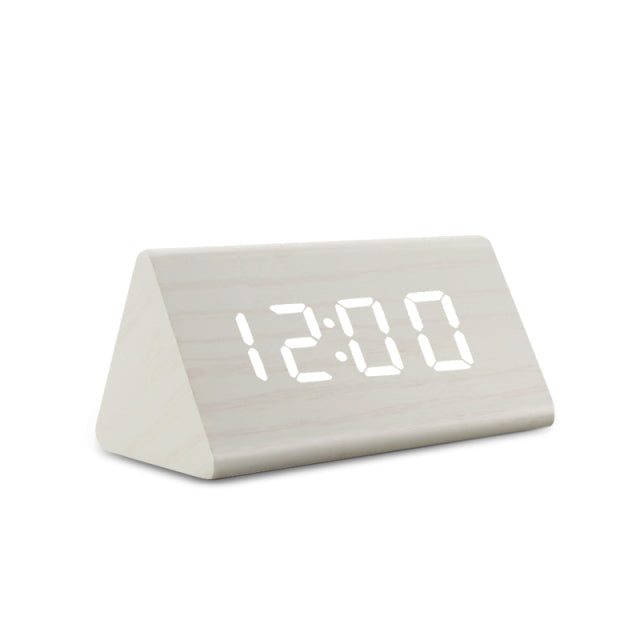 Trevonine Wooden LED Alarm Clock with Digital Display