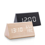 Trevonine Wooden LED Alarm Clock with Digital Display