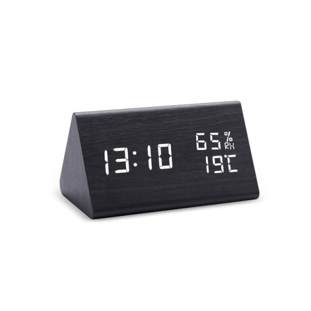 Trevonine Wooden LED Alarm Clock with Digital Display