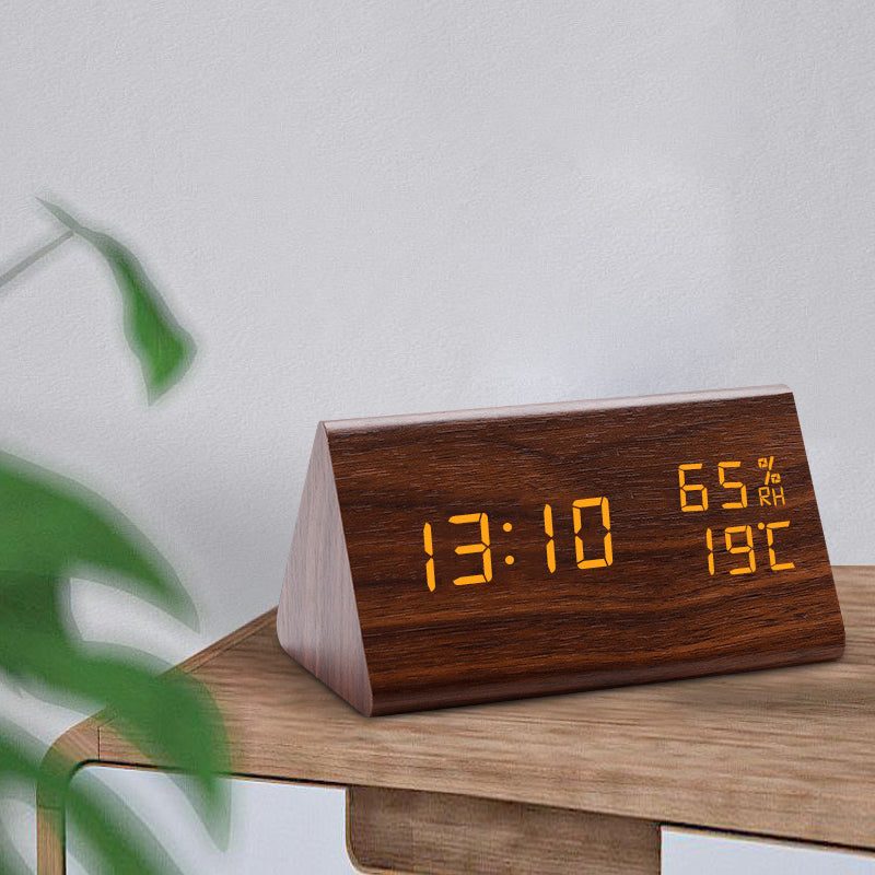 Trevonine Wooden LED Alarm Clock with Digital Display
