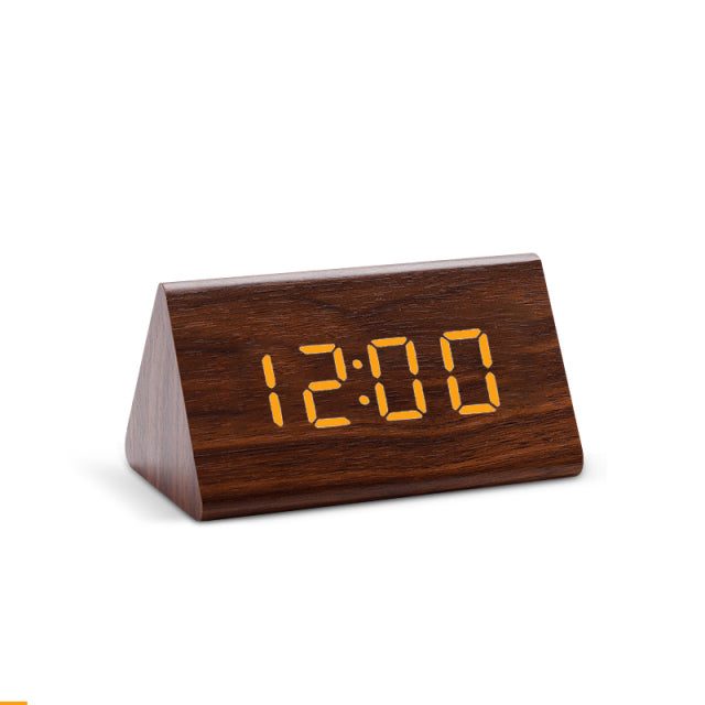 Trevonine Wooden LED Alarm Clock with Digital Display